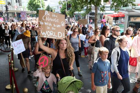 New Zealanders Take Part In Women's March To Protest Trump Inauguration